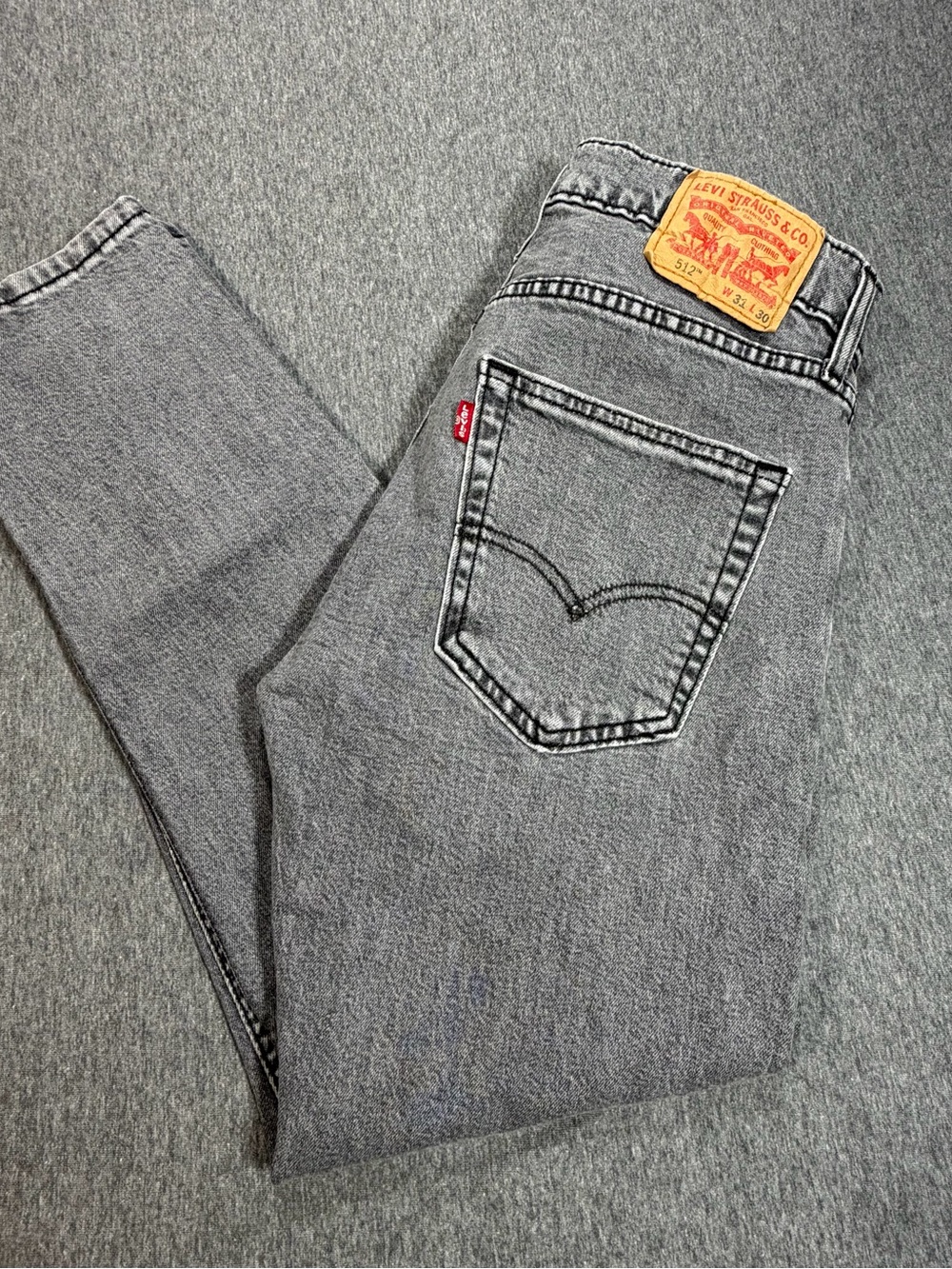 Levi’s 512 Men’s 31x30 Slim Fit Tapered Gray Denim Jeans Stretch